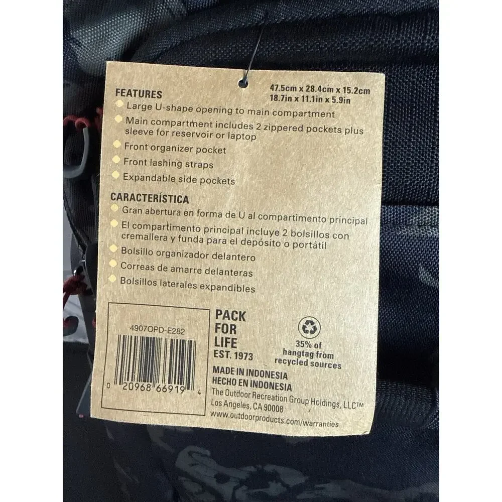 Outdoor Products Take-It-All 27L Backpack in Dark Camo NWT MSRP $120